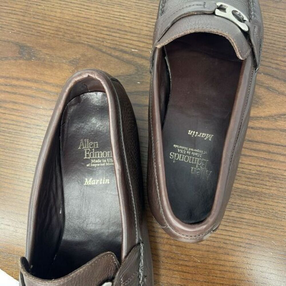 Allen Edmonds Martin Penny Loafer Shoes Women's 9D Brown Leather Moc Boat Flat - Picture 15 of 16